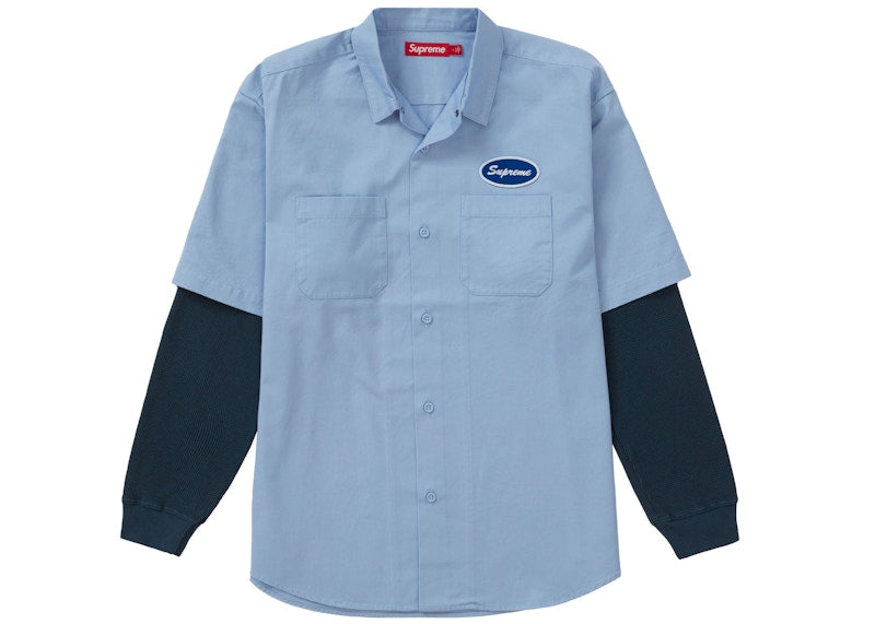 Supreme Thermal Sleeve Work Shirt Light Blue