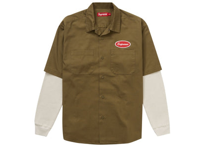 Supreme Thermal Sleeve Work Shirt Olive