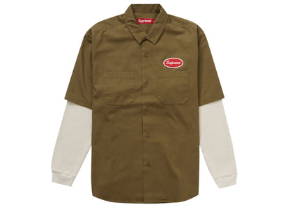 Supreme Thermal Sleeve Work Shirt Olive