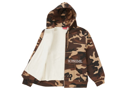 Supreme Thermal Zip Up Hooded Sweatshirt Brown Camo