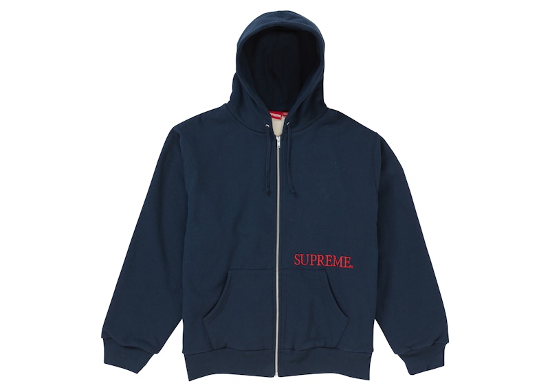Supreme Thermal Zip Up Hooded Sweatshirt Navy