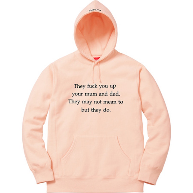 Supreme They Fuck You Up Hoodie Peach