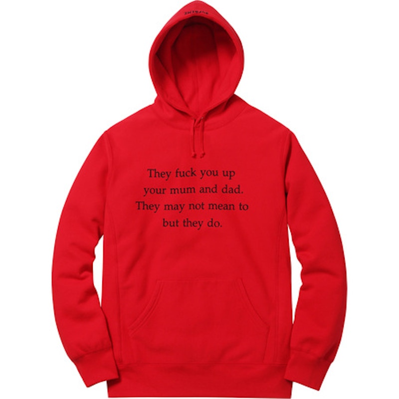 Supreme They Fuck You Up Hoodie Red