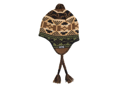 Supreme Thrasher Earflap Beanie Brown