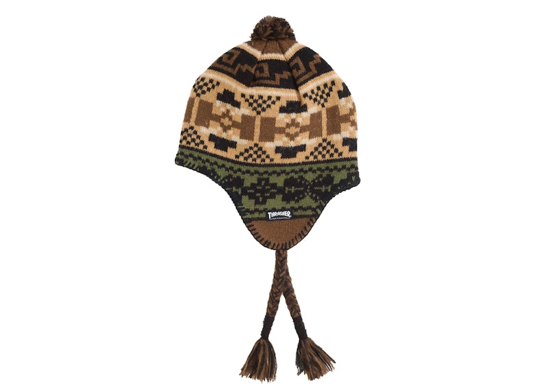 Supreme Thrasher Earflap Beanie Brown