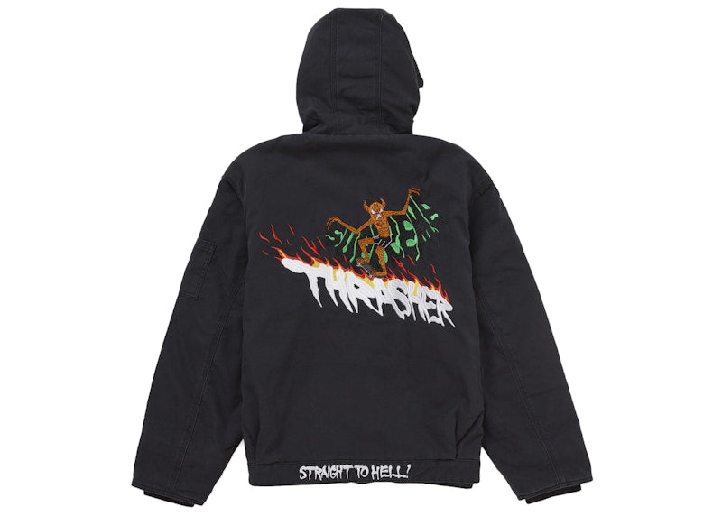 Supreme Thrasher Hooded Work Jacket Black