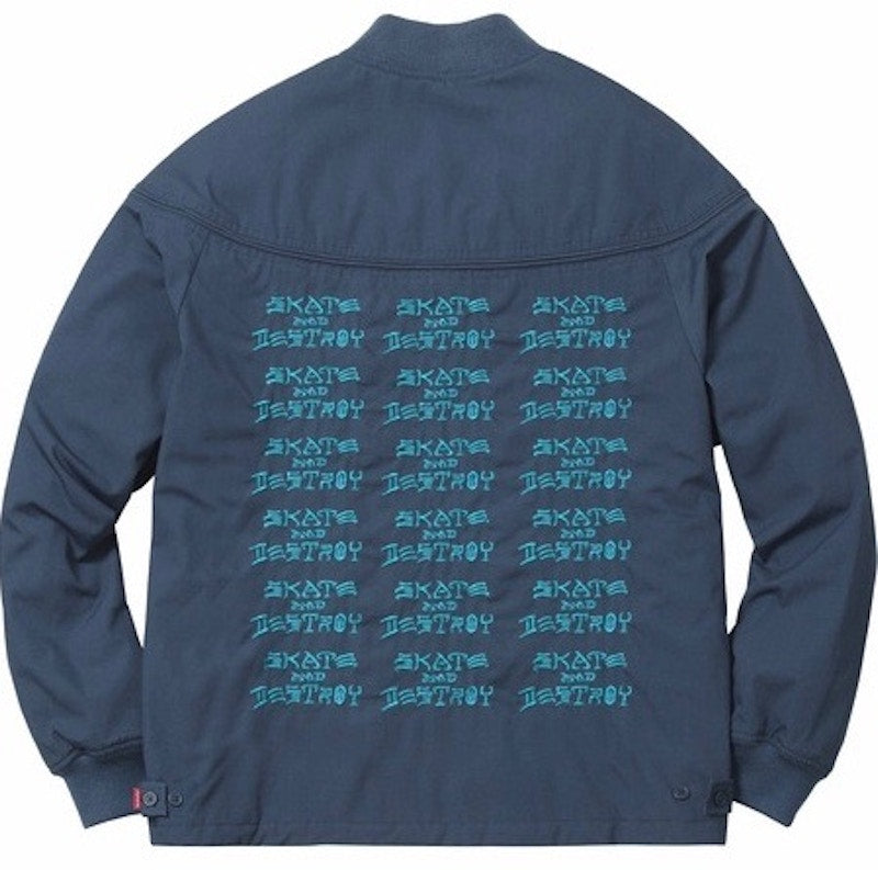 Supreme Thrasher Poplin Crew Jacket Light Navy