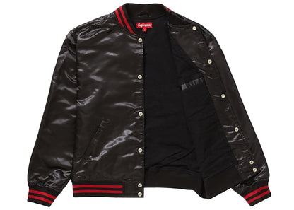 Supreme Thrasher Satin Varsity Jacket Black
