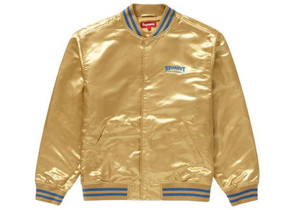 Supreme Thrasher Satin Varsity Jacket Gold