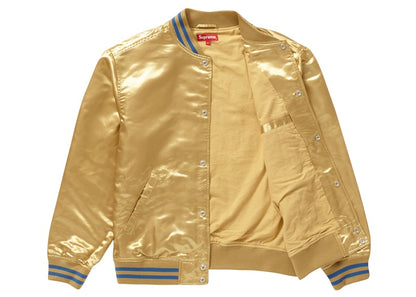 Supreme Thrasher Satin Varsity Jacket Gold