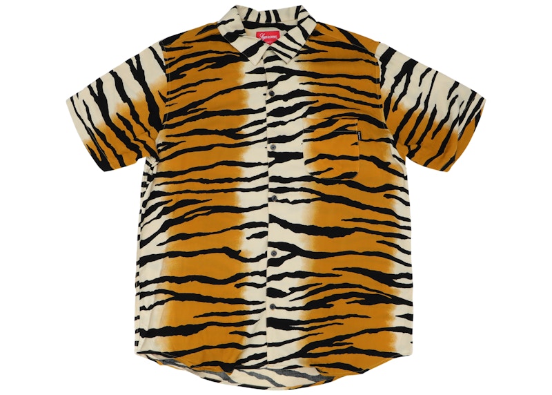 Supreme Tiger Stripe Rayon Shirt Gold