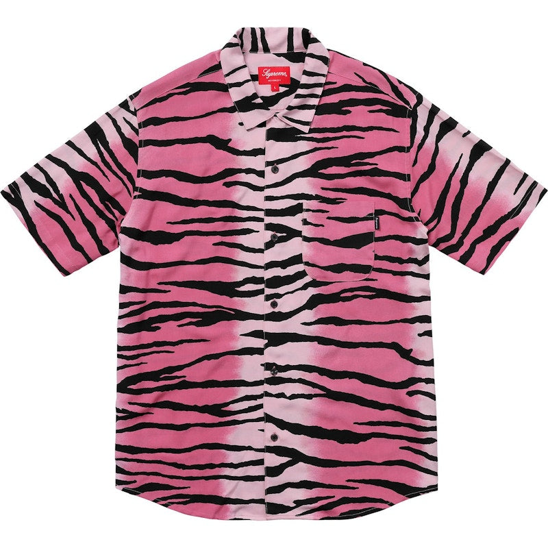 Supreme Tiger Stripe Rayon Shirt Magenta