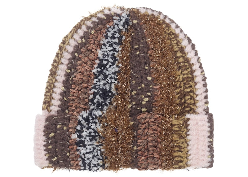 Supreme Tinsel Stripe Beanie Brown