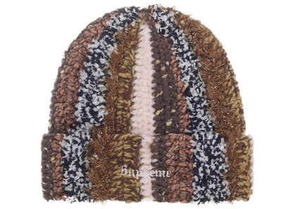 Supreme Tinsel Stripe Beanie Brown