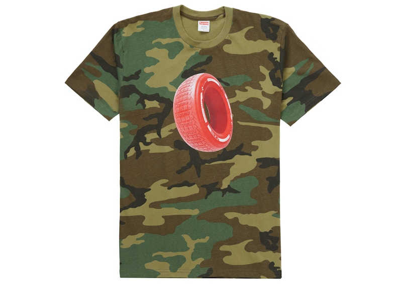 Supreme Tire Tee Woodland Camo