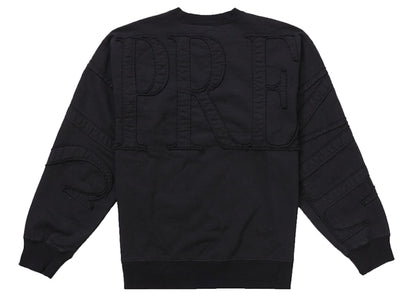 Supreme Tonal Applique Crewneck Black