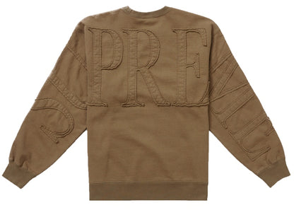 Supreme Tonal Applique Crewneck Olive Brown