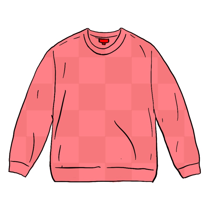 Supreme Tonal Checkerboard Small Box Sweater Coral