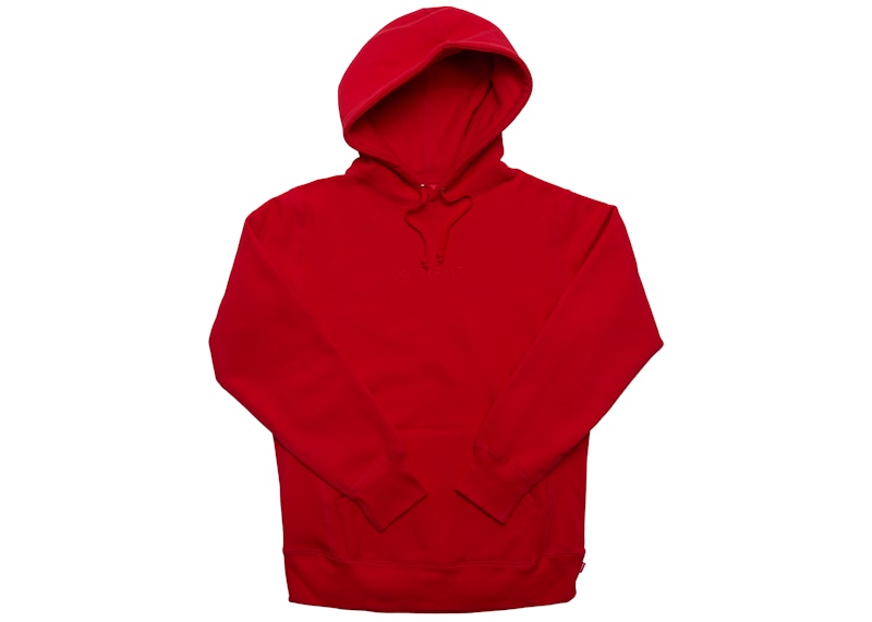Supreme Tonal Embroidered Hoodie Red