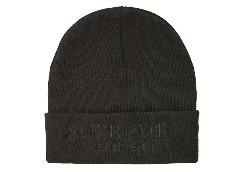 Supreme Tonal Logo Beanie Black