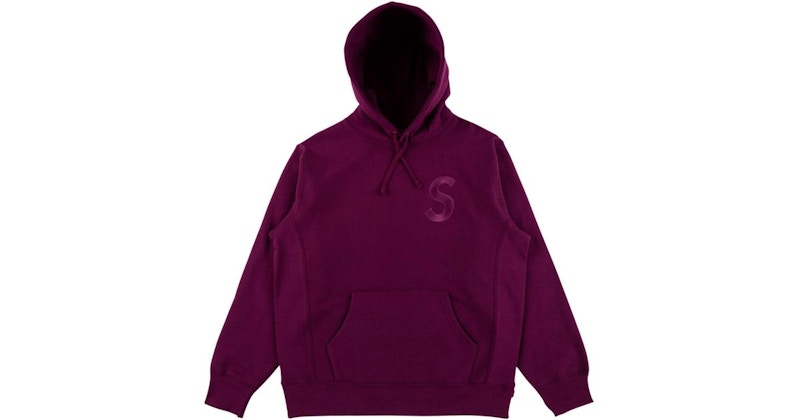 Supreme Tonal S Logo Hoodie Plum