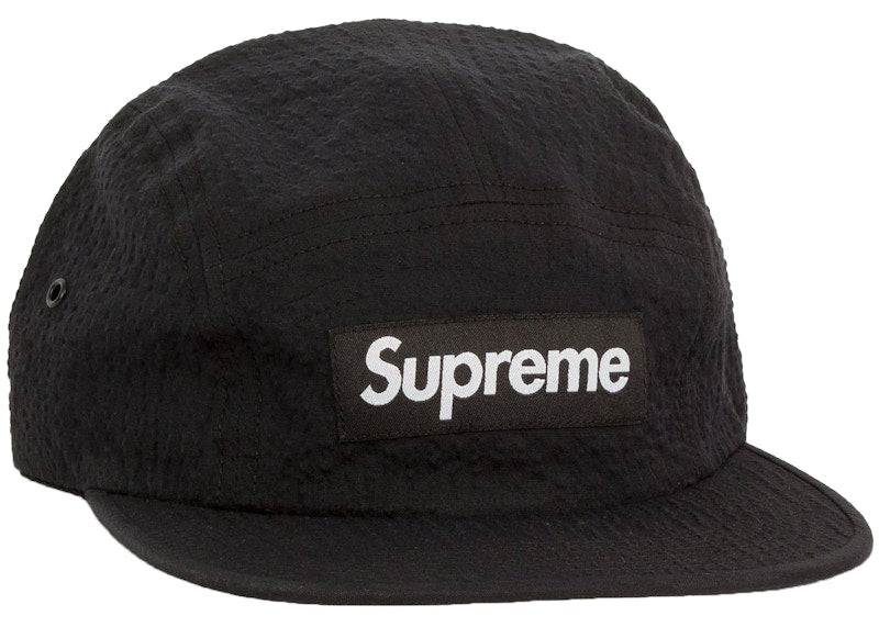 Supreme Tonal Seersucker Camp Cap Black