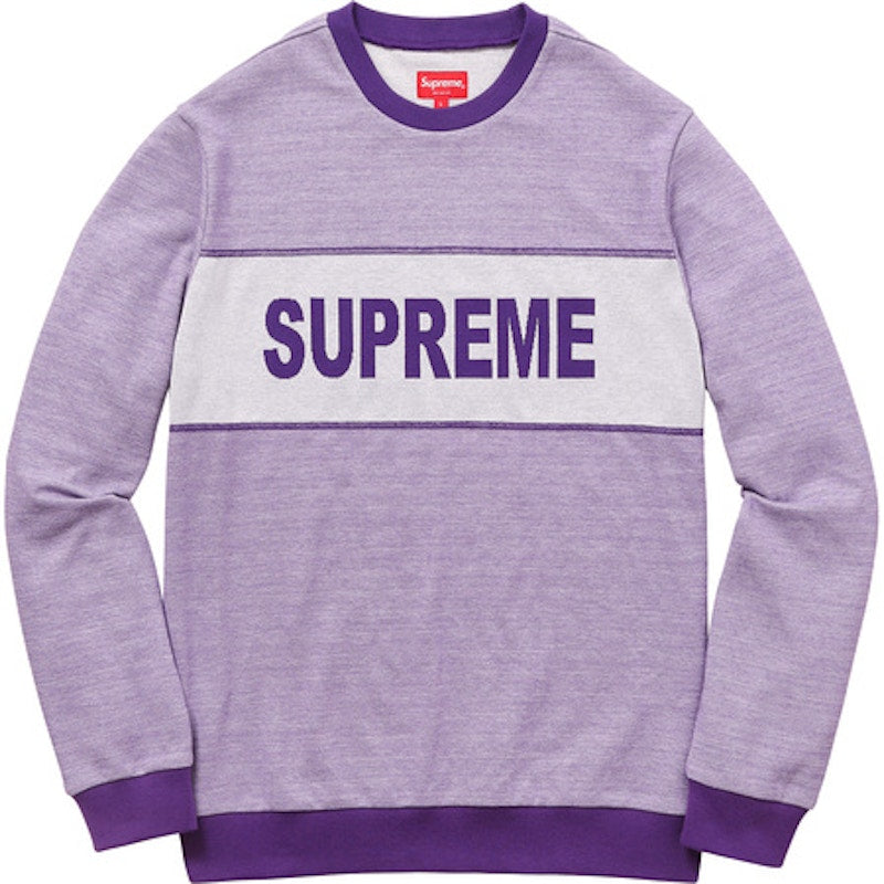 Supreme Tonal Stripe Logo Crewneck Purple
