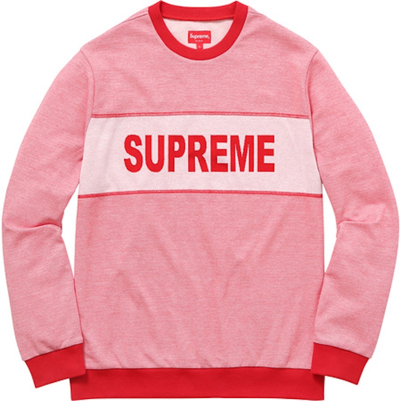 Supreme Tonal Stripe Logo Crewneck Red