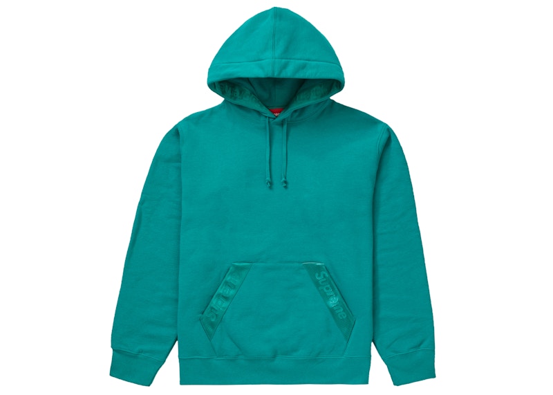 Supreme Tonal Webbing Hooded Sweatshirt Dark Aqua