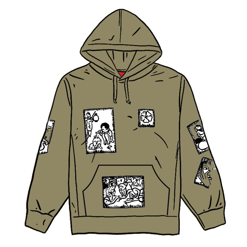 Supreme Toshio Saeki Hooded Sweatshirt Light Olive