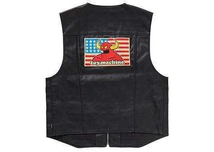 Supreme Toy Machine Faux Leather Vest Black