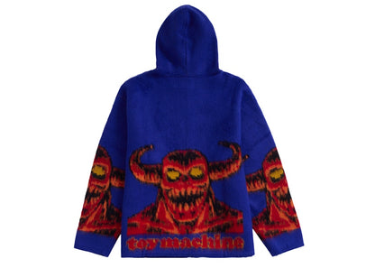 Supreme Toy Machine Zip Up Hooded Sweater Blue