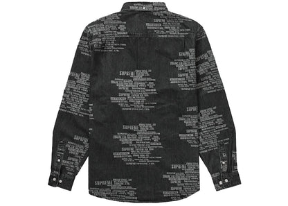 Supreme Trademark Jacquard Denim Shirt Washed Black