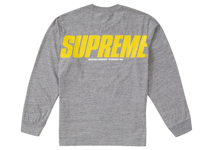 Supreme Trademark L/S Top Heather Grey