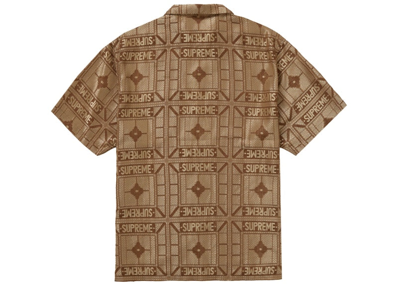 Supreme Tray Jacquard S/S Shirt Tan