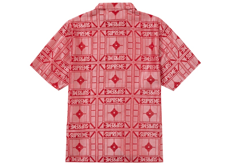 Supreme Tray Jacquard S/S Shirt Red