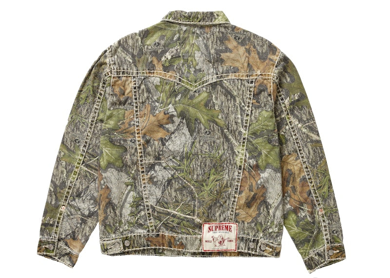 Supreme True Religion Denim Trucker Jacket Mossy Oak Camo