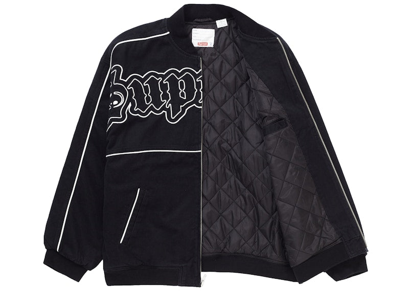 Supreme Twill Old English Varsity Jacket Black