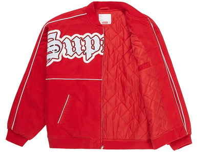 Supreme Twill Old English Varsity Jacket Red