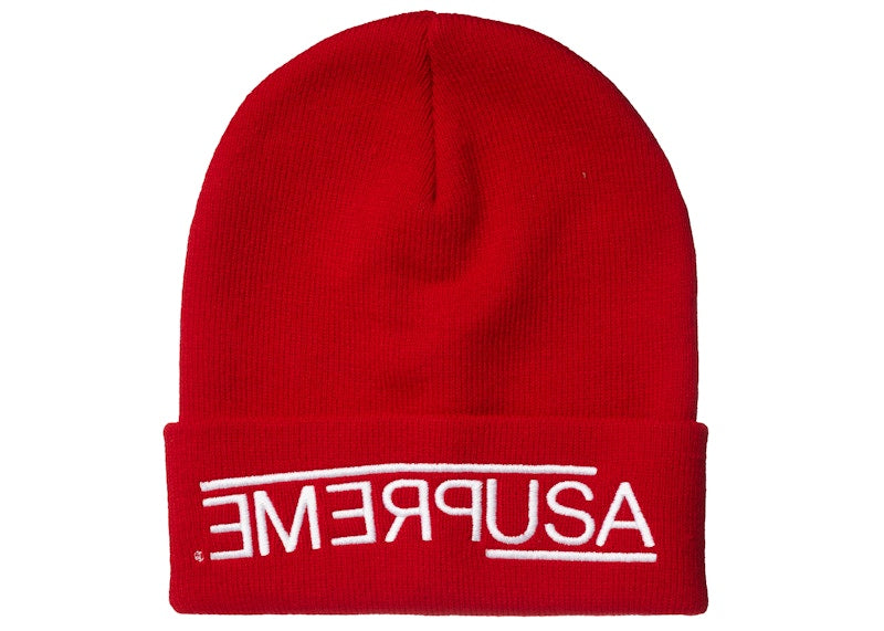 Supreme USA Beanie Red