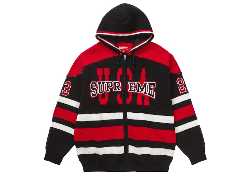 Supreme USA Zip Up Hooded Sweater Black