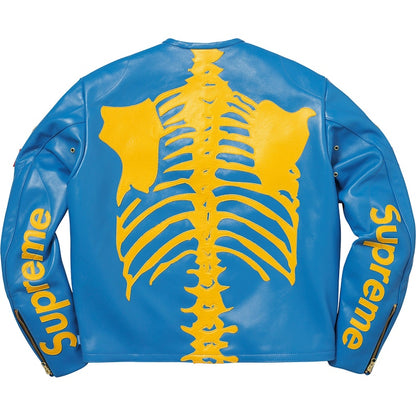 Supreme Vanson Leather Bones Jacket Blue