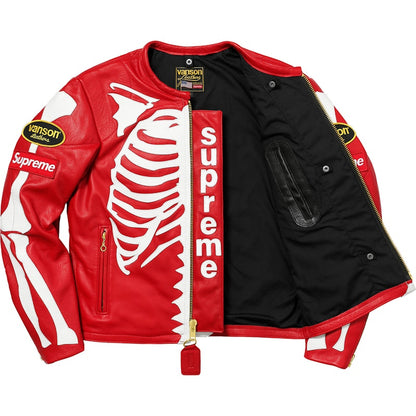 Supreme Vanson Leather Bones Jacket Red
