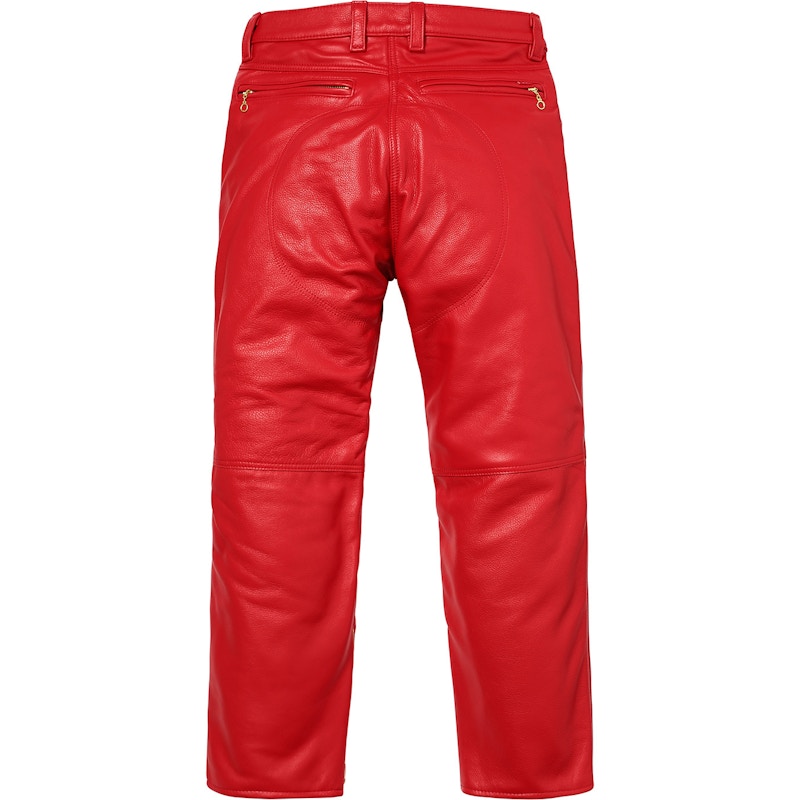 Supreme Vanson Leather Bones Pant Red