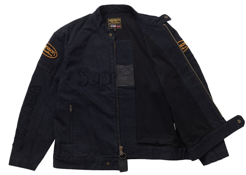Supreme Vanson Leathers Cordura Denim Jacket Black