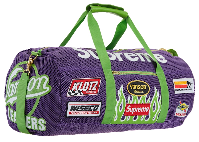 Supreme Vanson Leathers Cordura Mesh Duffle Bag Purple