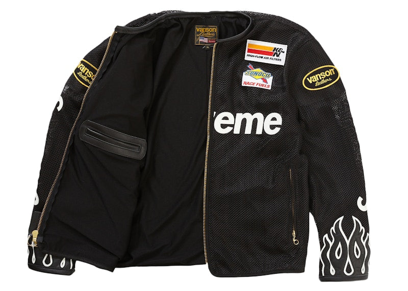 Supreme Vanson Leathers Cordura Mesh Jacket Black