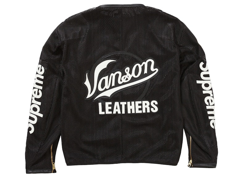 Supreme Vanson Leathers Cordura Mesh Jacket Black