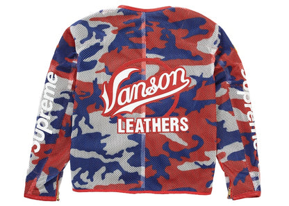 Supreme Vanson Leathers Cordura Mesh Jacket Red Camo