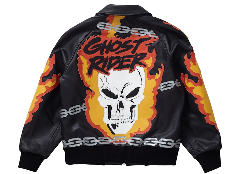 Supreme Vanson Leathers Ghost Rider Jacket Black
